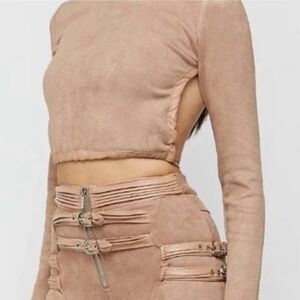 Maniere De Voir Brown Long Sleeve Top